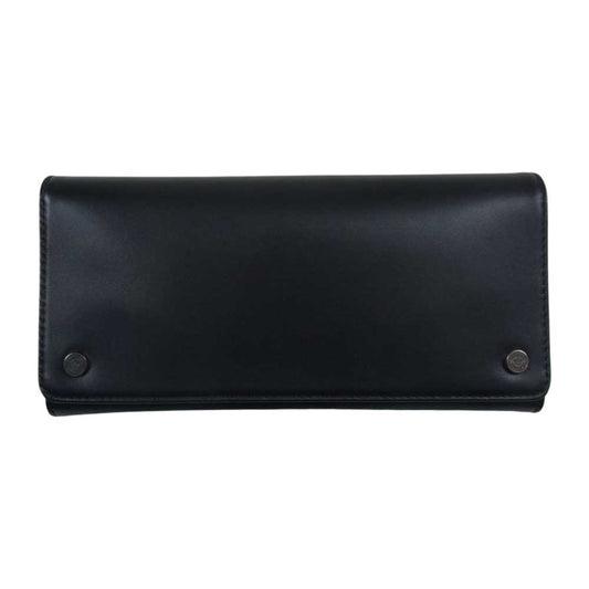 Justin Davis ジャスティンデイビス JDV013 ALEC LEATHER WALLET バイカラー ボタン 長財布 ブラック系【美品】【中古】