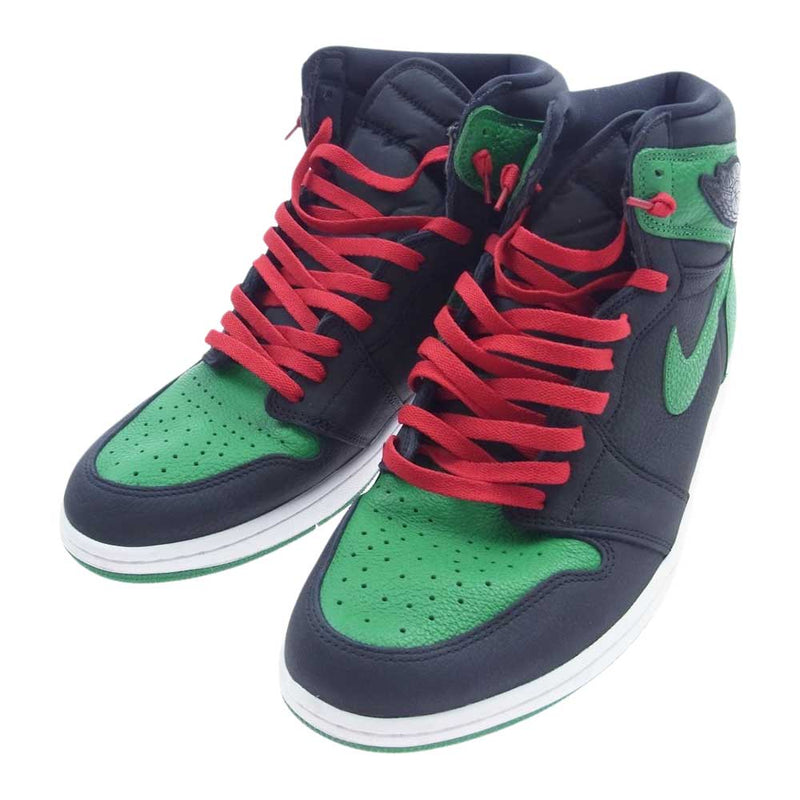 NIKE ナイキ 555088-030 Air Jordan 1 Retro High OG Black Pine Green エアジョーダン1 レトロ ハイ OG ブラック パイングリーン スニーカー ブラック系 グリーン系 32cm【美品】【中古】