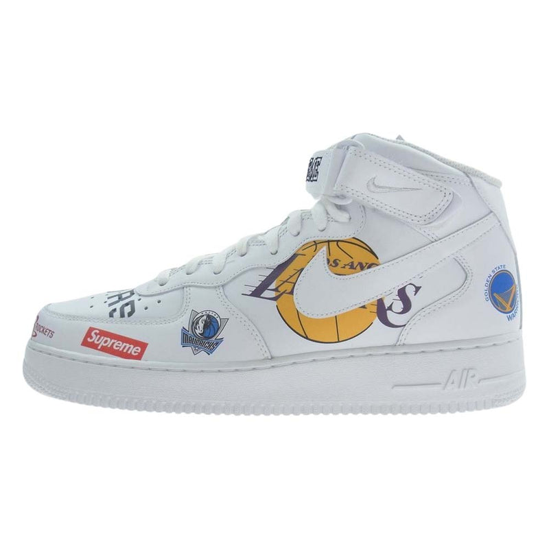 Supreme シュプリーム 18SS AQ8017-10 × NIKE ナイキ AIR FORCE 1 MID 07 エアフォース ミッド スニーカー ホワイト系 29.5cm【極上美品】【中古】