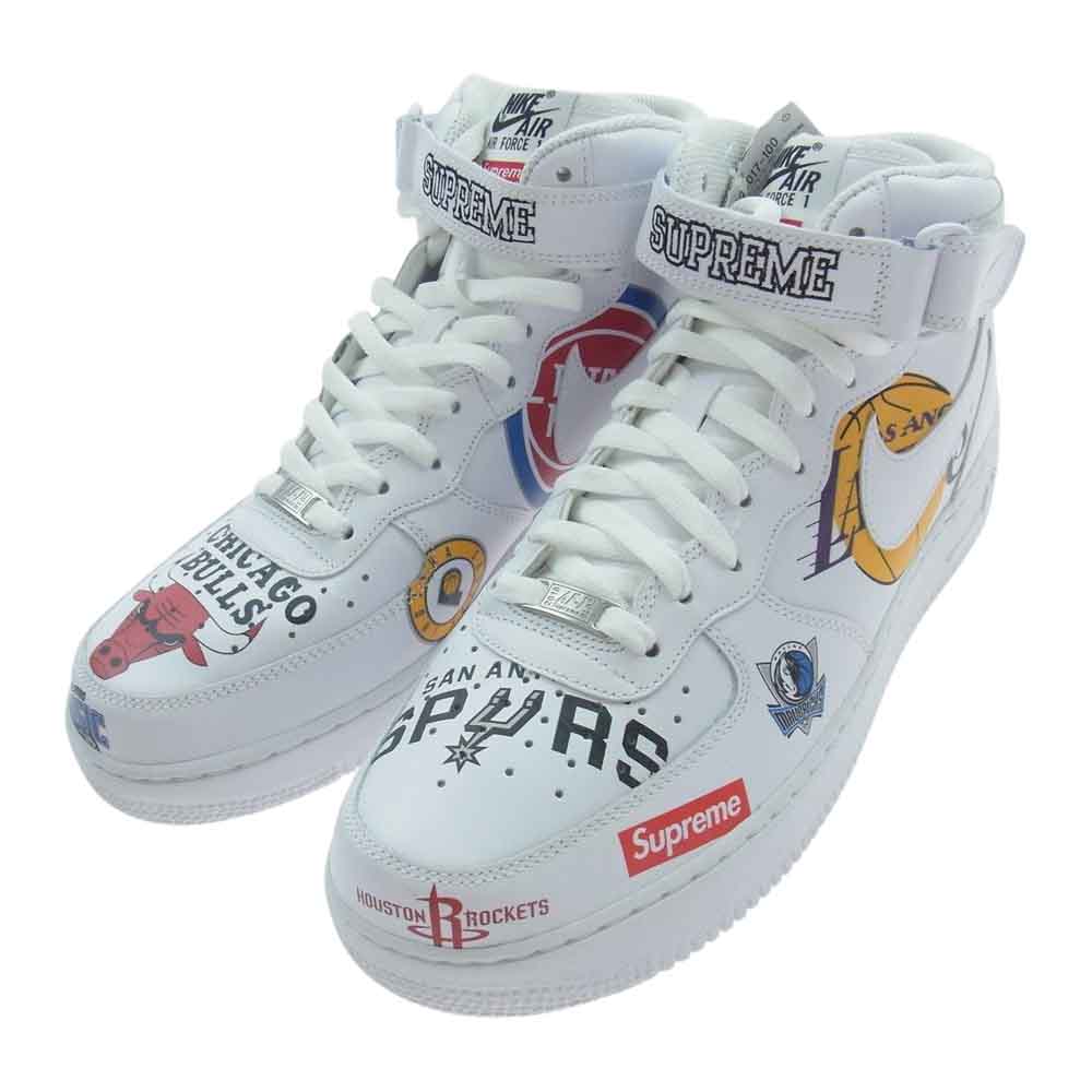 Supreme シュプリーム 18SS AQ8017-10 × NIKE ナイキ AIR FORCE 1 MID 07 エアフォース ミッド スニーカー ホワイト系 29.5cm【極上美品】【中古】