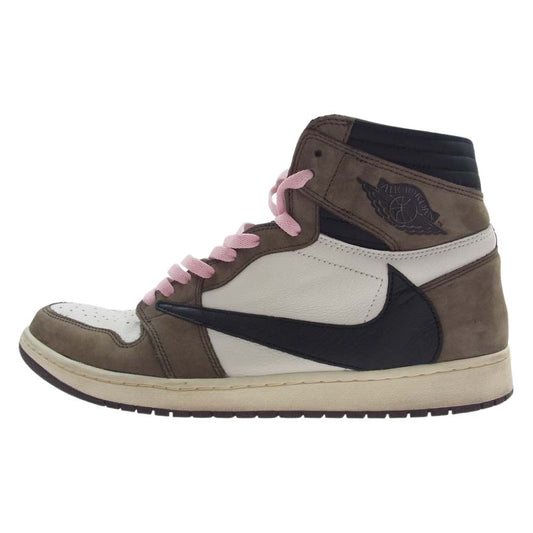 NIKE ナイキ CD4487-100 × Travis Scott  トラヴィス・スコット Air Jordan 1 Retro High OG TS SP Sail/Dark Mocha エアジョーダン1 レトロ ハイ OG TS SP セイル/ダークモカ スニーカー マルチカラー系 32cm【中古】