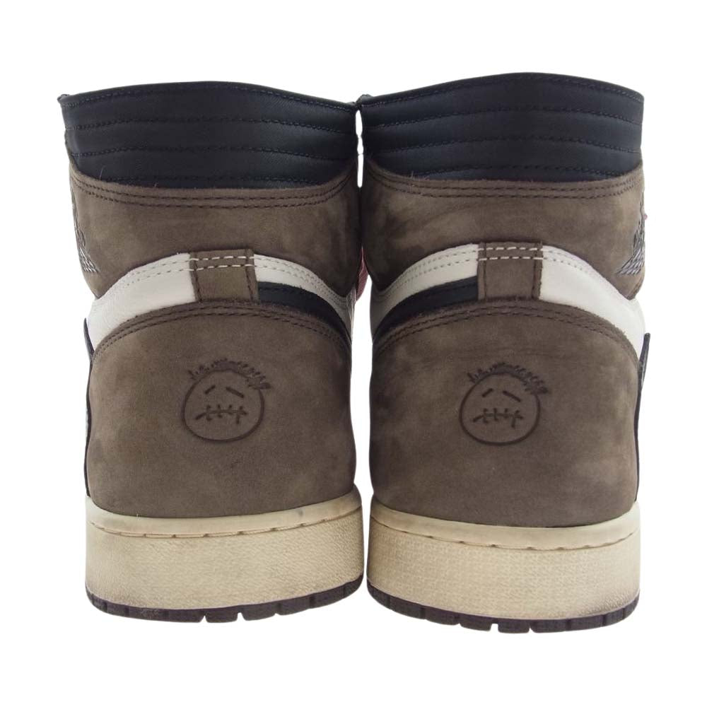 NIKE ナイキ CD4487-100 × Travis Scott  トラヴィス・スコット Air Jordan 1 Retro High OG TS SP Sail/Dark Mocha エアジョーダン1 レトロ ハイ OG TS SP セイル/ダークモカ スニーカー マルチカラー系 32cm【中古】