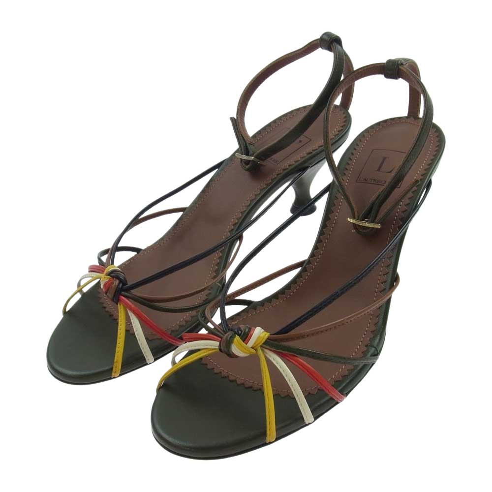 ロートレショーズ ストラップ ヒール サンダル カーキ系 37【極上美品】【中古】