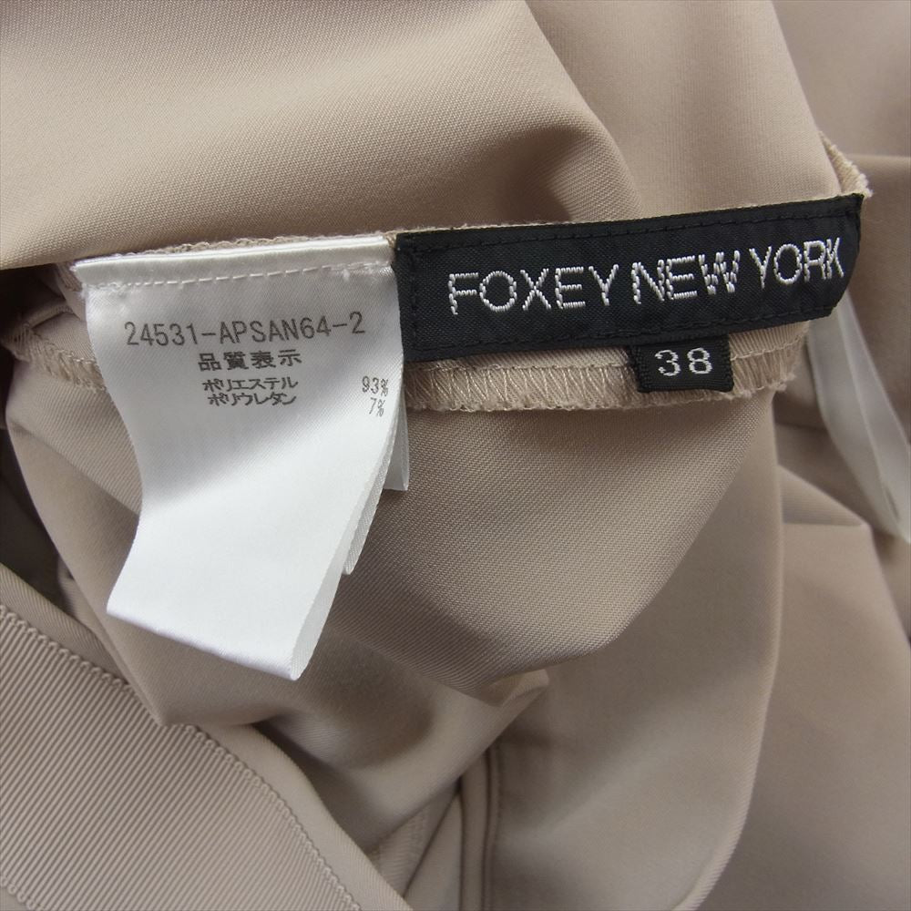 FOXEY フォクシー 24531-APSAN64-2 フレア Aライン プリーツ スカート ベージュ系 38【中古】