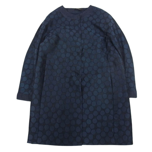 MAX MARA マックスマーラ 50810467 WEEKEND Pretty Denim デニム ノーカラー 刺繍 コート ネイビー系 38【中古】