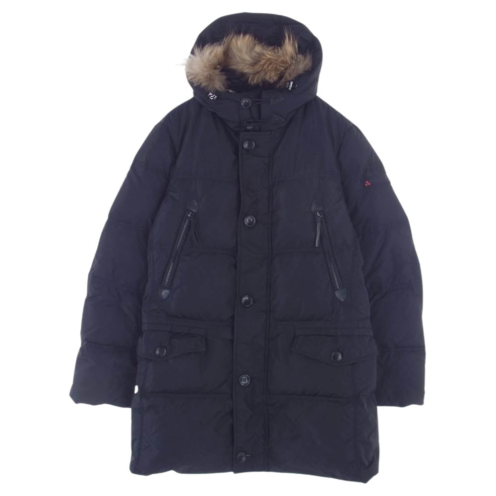 PEUTEREY ピューテリー ラクーン ファー ダウン コート ジャケット ブラック系 48【中古】