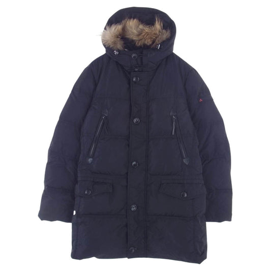 PEUTEREY ピューテリー ラクーン ファー ダウン コート ジャケット ブラック系 48【中古】