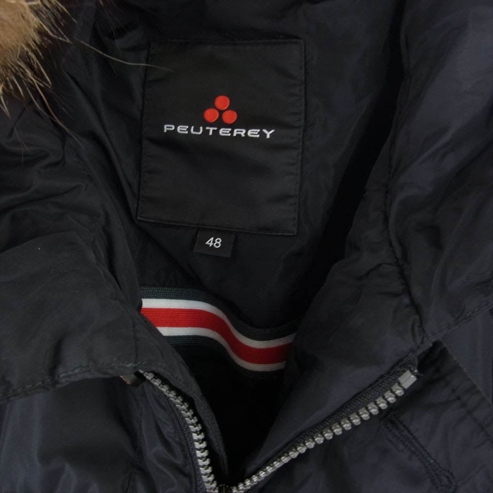 PEUTEREY ピューテリー ラクーン ファー ダウン コート ジャケット ブラック系 48【中古】