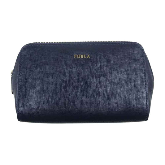 Furla フルラ EAW2LN1 エレクトラ ロゴ レザー ポーチ ネイビー系【中古】