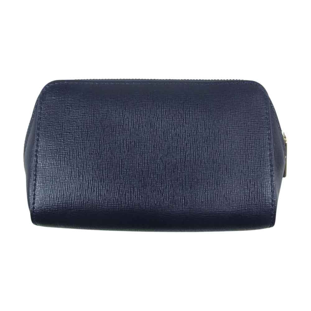 Furla フルラ EAW2LN1 エレクトラ ロゴ レザー ポーチ ネイビー系【中古】