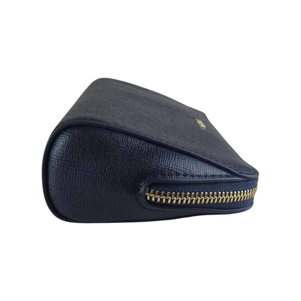 Furla フルラ EAW2LN1 エレクトラ ロゴ レザー ポーチ ネイビー系【中古】