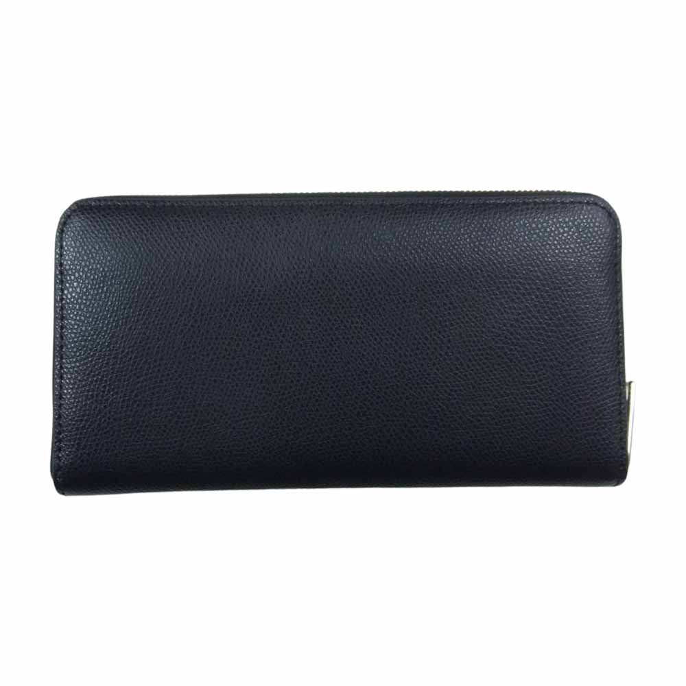 Furla フルラ WP00322  カメリア ロゴ レザー ラウンドジップ ウォレット 長財布 ブラック系【中古】