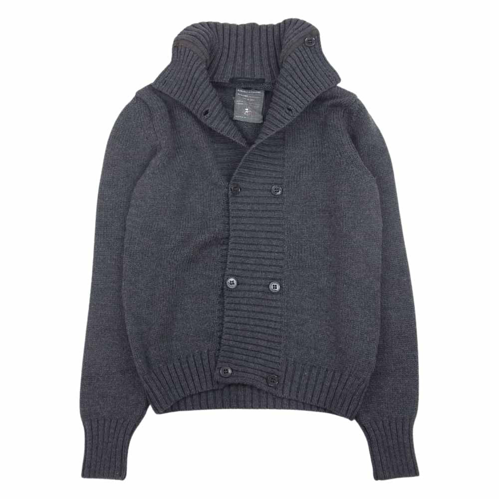 メッサジェリエ リブ ニット メリノウール フルボタン カーディガン グレー系 L【中古】