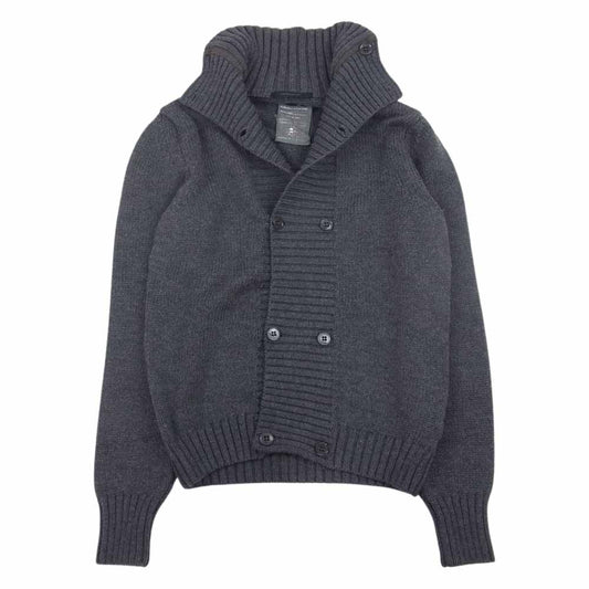 メッサジェリエ リブ ニット メリノウール フルボタン カーディガン グレー系 L【中古】