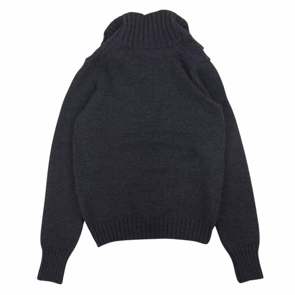 メッサジェリエ リブ ニット メリノウール フルボタン カーディガン グレー系 L【中古】