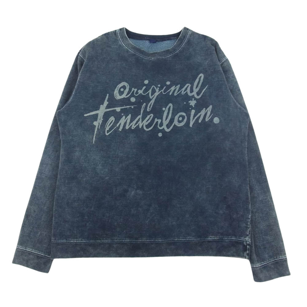 TENDERLOIN テンダーロイン 19AW  SWEAT ACID DLR アシッド クルーネック スウェット トレーナー インディゴブルー系 M【中古】