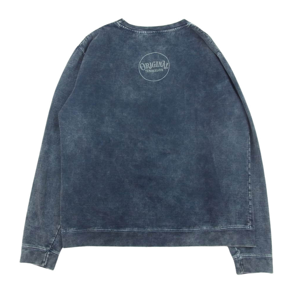 TENDERLOIN テンダーロイン 19AW  SWEAT ACID DLR アシッド クルーネック スウェット トレーナー インディゴブルー系 M【中古】