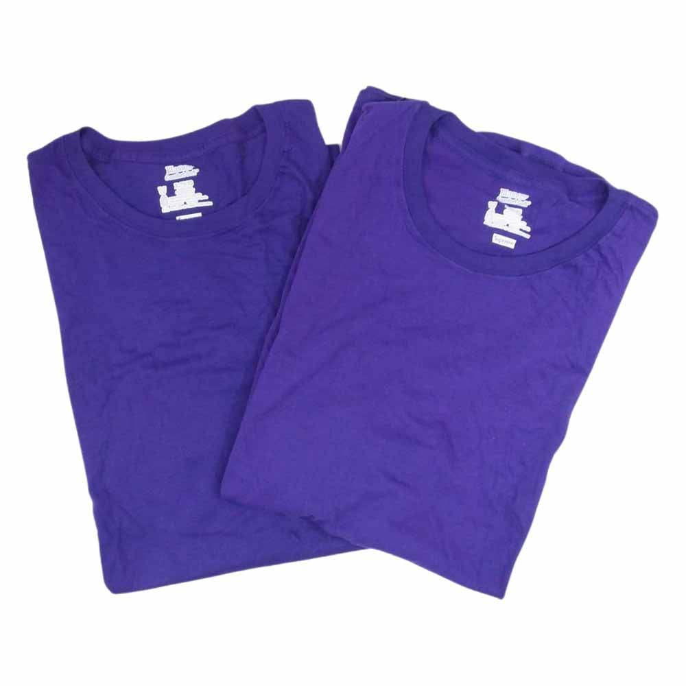 Supreme シュプリーム 21SS Hanes Tagless Tees 半袖 クルーネック Tシャツ 2枚セット パープル系 XL【極上美品】【中古】