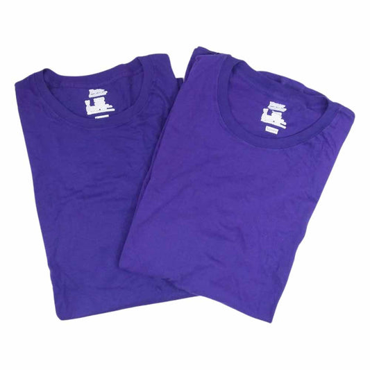 Supreme シュプリーム 21SS Hanes Tagless Tees 半袖 クルーネック Tシャツ 2枚セット パープル系 XL【極上美品】【中古】