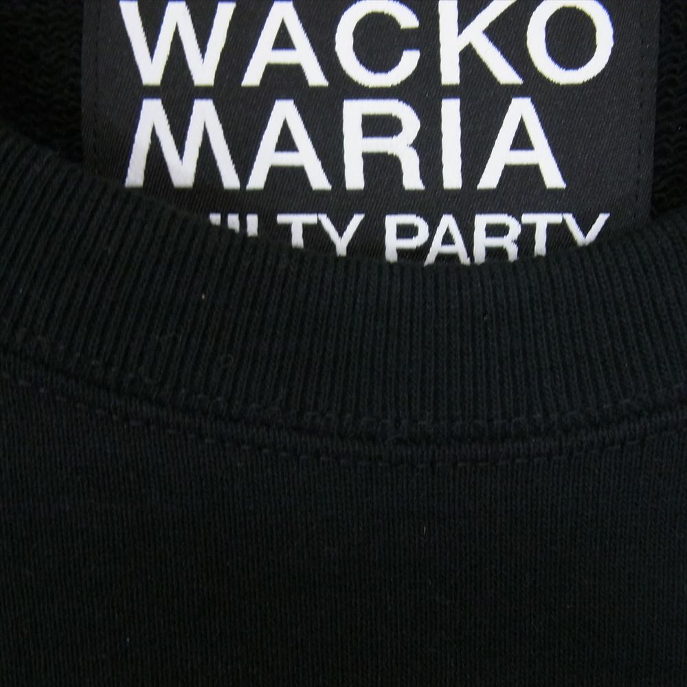 WACKO MARIA ワコマリア TUPAC-WM-SS01 TUPAC HEAVY WEIGHT CREW NECK SWEAT SHIRT TYPE-1 トゥーパック ヘビーウエイト クルーネック スウェット トレーナー ブラック系 L【美品】【中古】