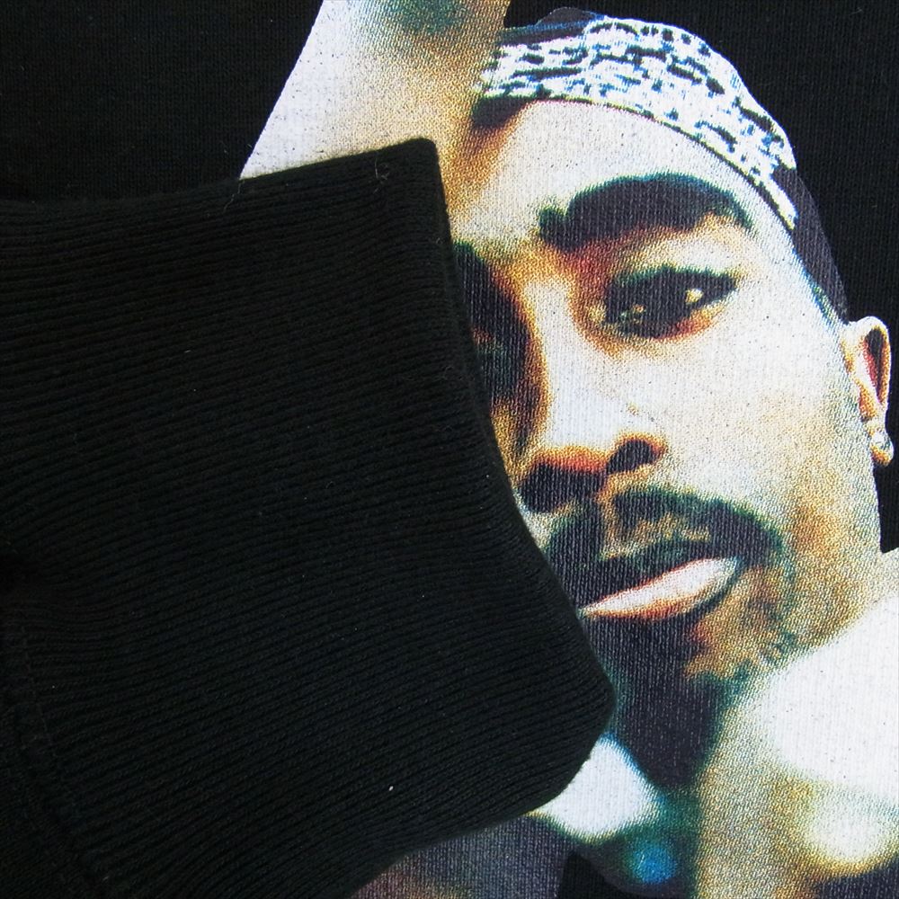WACKO MARIA ワコマリア TUPAC-WM-SS01 TUPAC HEAVY WEIGHT CREW NECK SWEAT SHIRT TYPE-1 トゥーパック ヘビーウエイト クルーネック スウェット トレーナー ブラック系 L【美品】【中古】