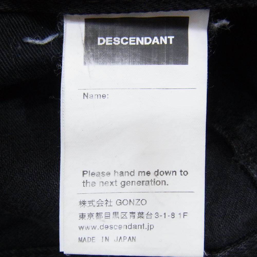 DESCENDANT ディセンダント ブラックストレート デニム パンツ ブラック系 1【中古】