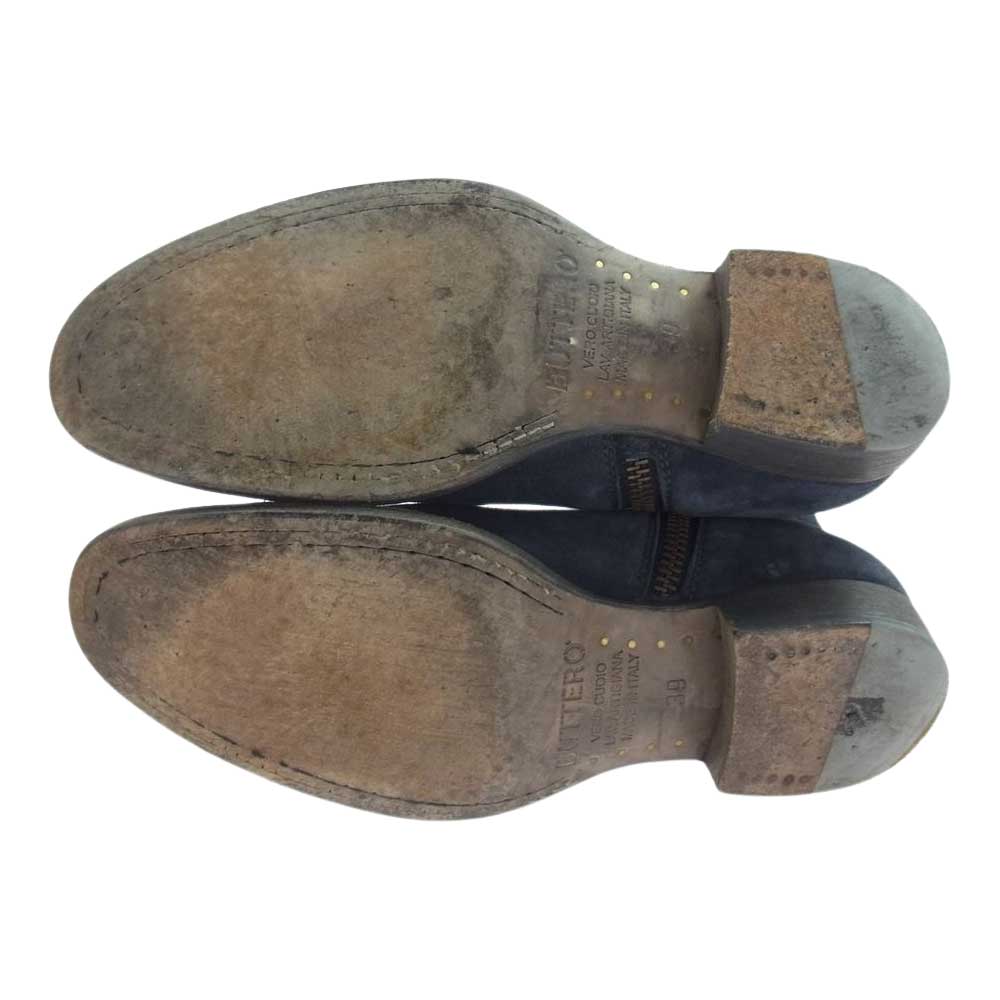 BUTTERO ブッテロ × BARNEYS NEW YORK バーニーズニューヨーク 別注 スエード サイドジップ ブーツ ネイビー系 39【中古】