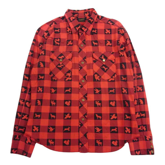 TENDERLOIN テンダーロイン T-WESTERN SHT W　ウィンチェスター ウエスタン 長袖 チェック シャツ レッド系 S【中古】