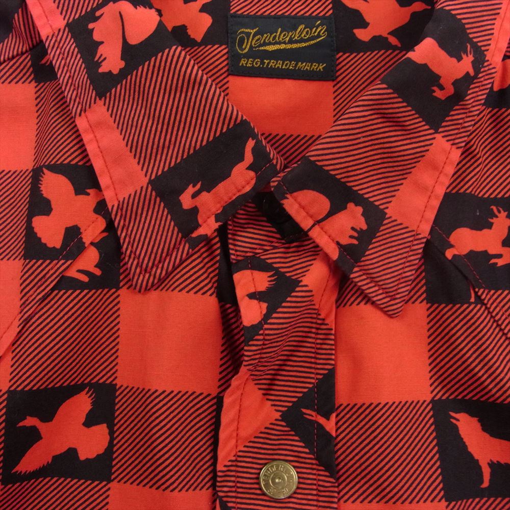 TENDERLOIN テンダーロイン T-WESTERN SHT W　ウィンチェスター ウエスタン 長袖 チェック シャツ レッド系 S【中古】