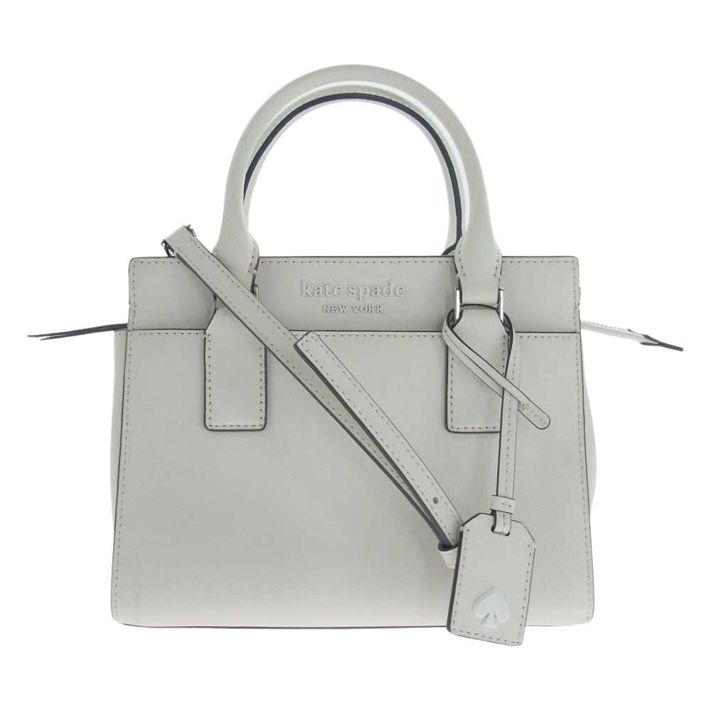 Kate Spade ケイトスペード レザー 2WAY ロゴ ショルダー ハンドバッグ ホワイト系【中古】