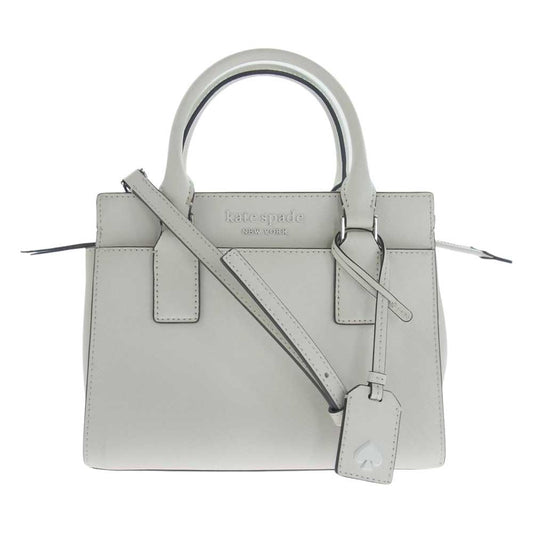 Kate Spade ケイトスペード レザー 2WAY ロゴ ショルダー ハンドバッグ ホワイト系【中古】