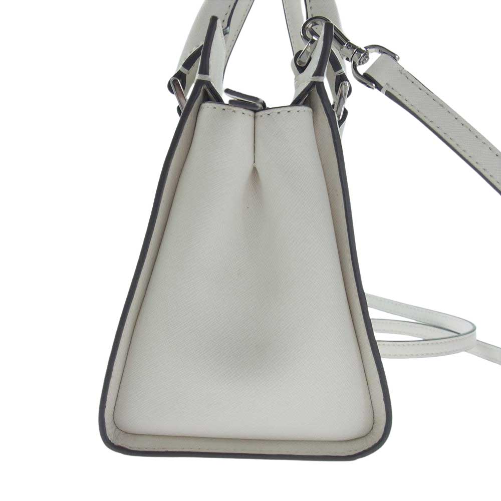 Kate Spade ケイトスペード レザー 2WAY ロゴ ショルダー ハンドバッグ ホワイト系【中古】
