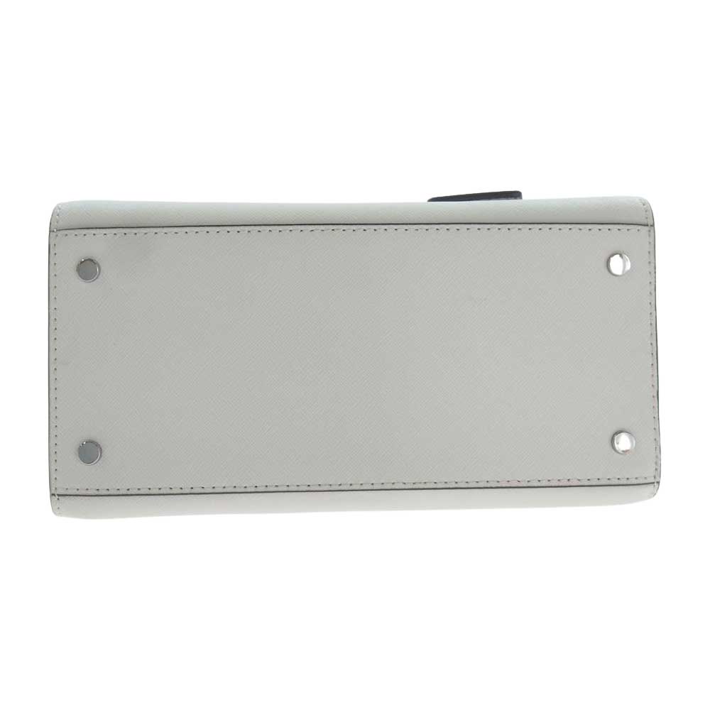 Kate Spade ケイトスペード レザー 2WAY ロゴ ショルダー ハンドバッグ ホワイト系【中古】