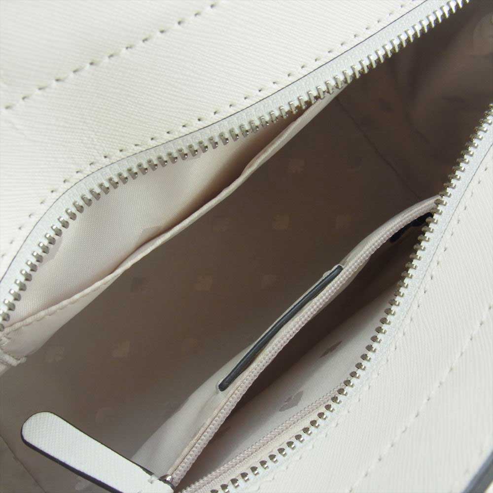 Kate Spade ケイトスペード レザー 2WAY ロゴ ショルダー ハンドバッグ ホワイト系【中古】