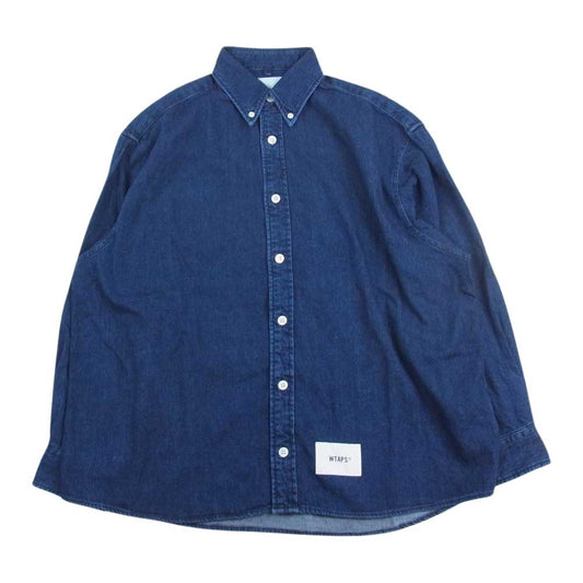 WTAPS ダブルタップス 23AW 232BRDT-SHM03 BD 04 LS COTTON DENIM 長袖 デニム シャツ インディゴブルー系 01【新古品】【未使用】【中古】