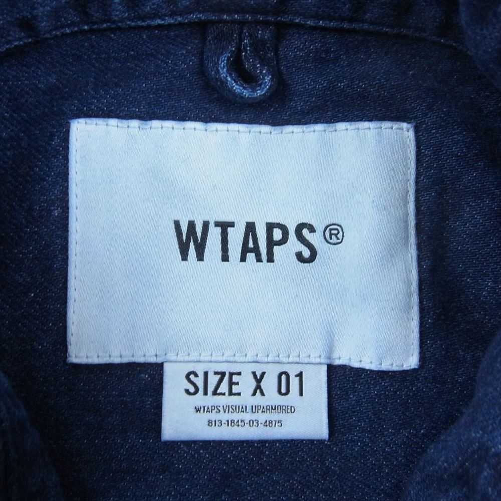 WTAPS ダブルタップス 23AW 232BRDT-SHM03 BD 04 LS COTTON DENIM 長袖 デニム シャツ インディゴブルー系 01【新古品】【未使用】【中古】