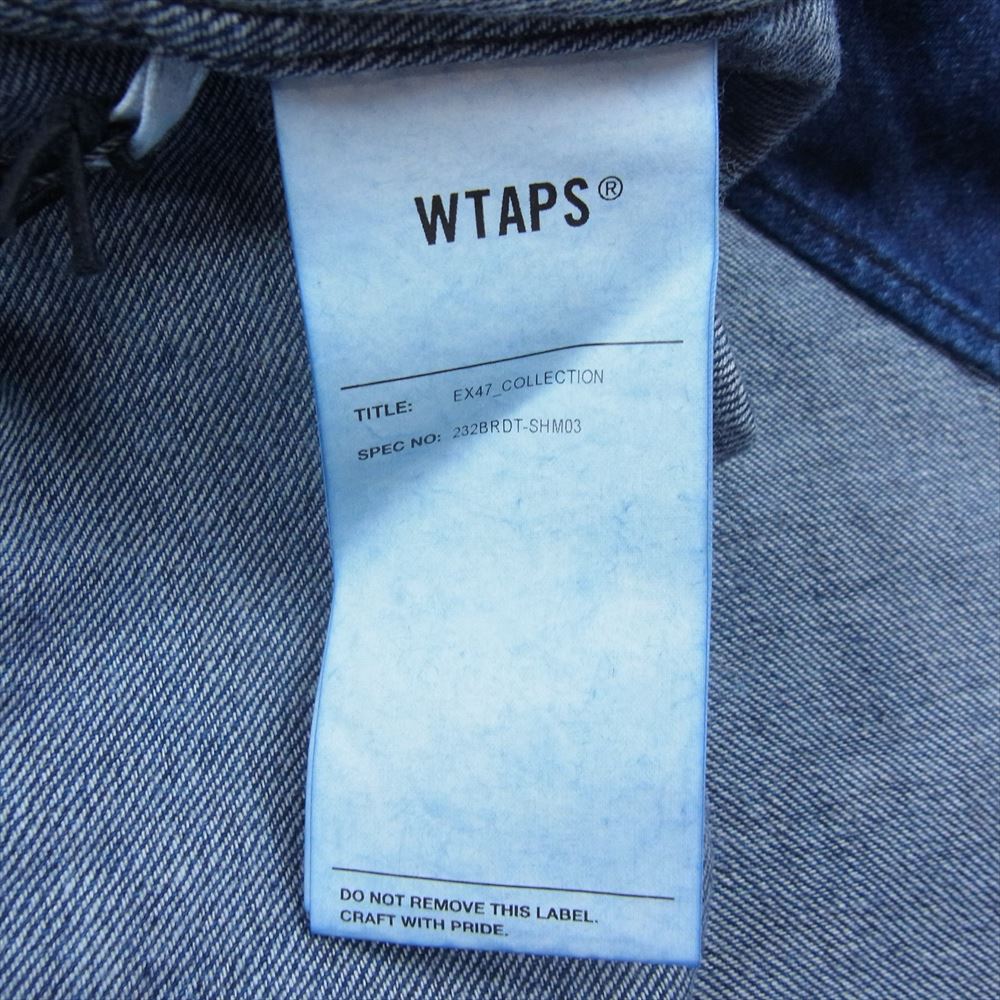 WTAPS ダブルタップス 23AW 232BRDT-SHM03 BD 04 LS COTTON DENIM 長袖 デニム シャツ インディゴブルー系 01【新古品】【未使用】【中古】