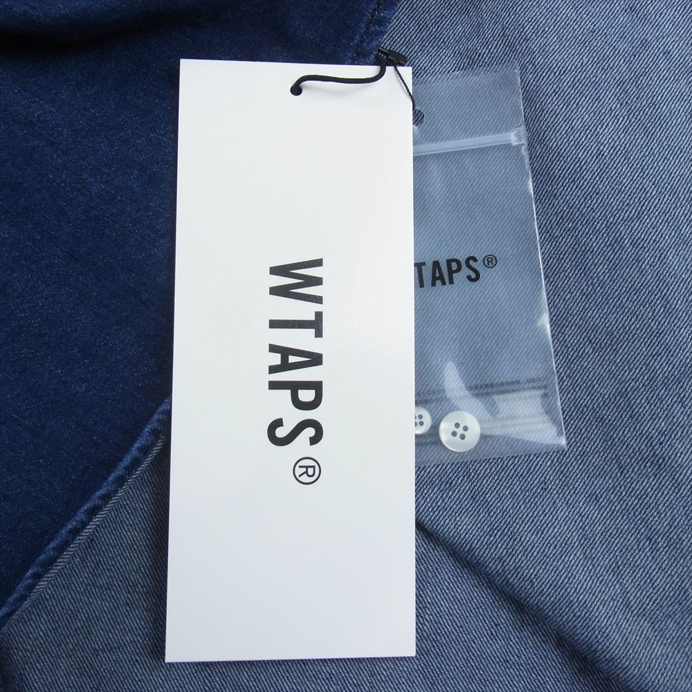 WTAPS ダブルタップス 23AW 232BRDT-SHM03 BD 04 LS COTTON DENIM 長袖 デニム シャツ インディゴブルー系 01【新古品】【未使用】【中古】