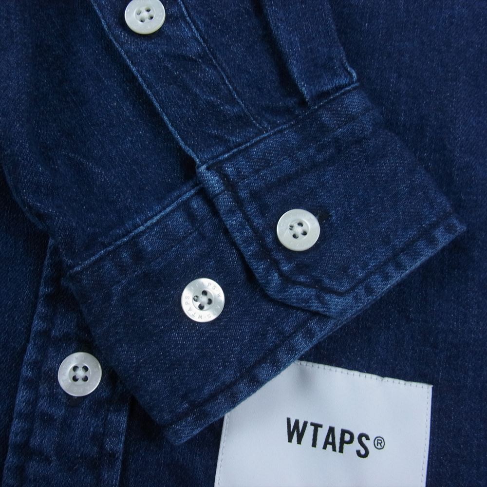 WTAPS ダブルタップス 23AW 232BRDT-SHM03 BD 04 LS COTTON DENIM 長袖 デニム シャツ インディゴブルー系 01【新古品】【未使用】【中古】