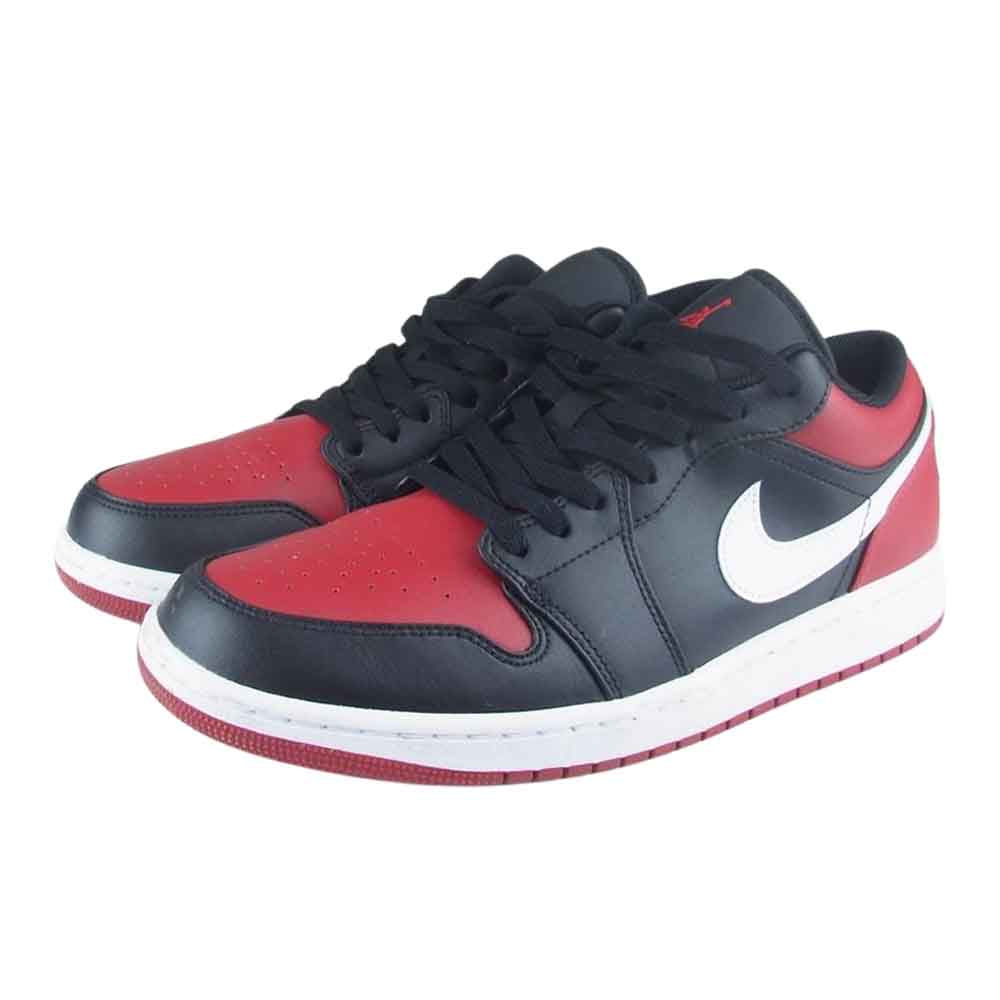 NIKE ナイキ 553558-066 Air Jordan 1 Low Bred エアジョーダン1 ロー ブレッド スニーカー ブラック系 28cm【中古】