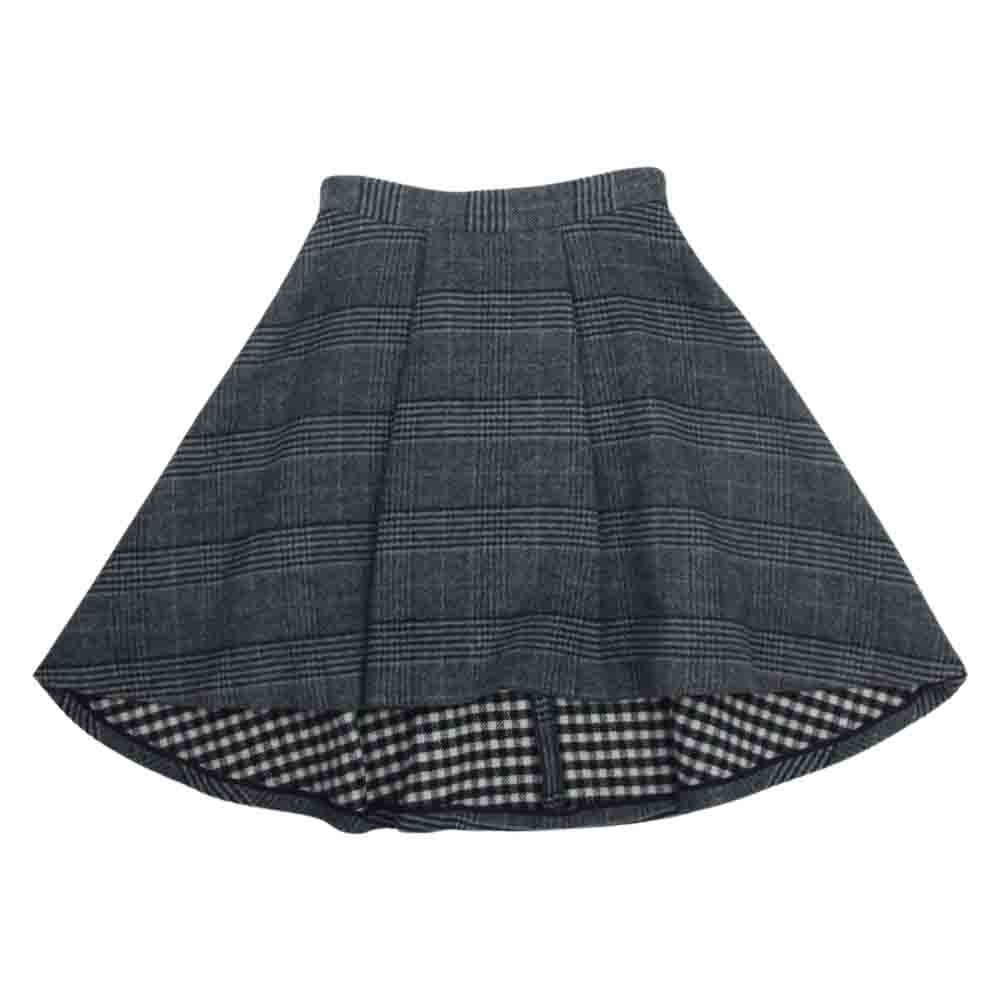 JILLSTUART ジルスチュアート チェック ドレープ ウール スカート ブラック系 0 【中古】