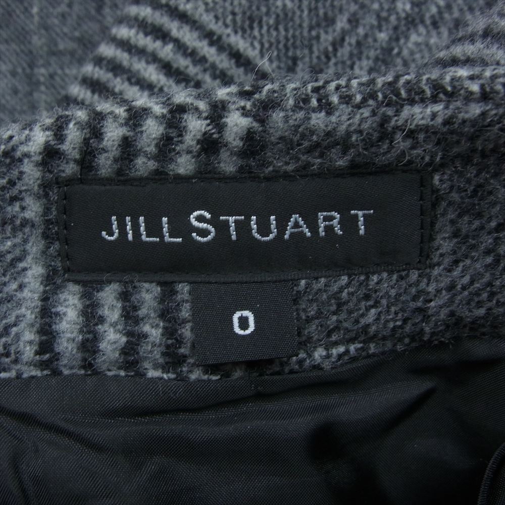 JILLSTUART ジルスチュアート チェック ドレープ ウール スカート ブラック系 0 【中古】