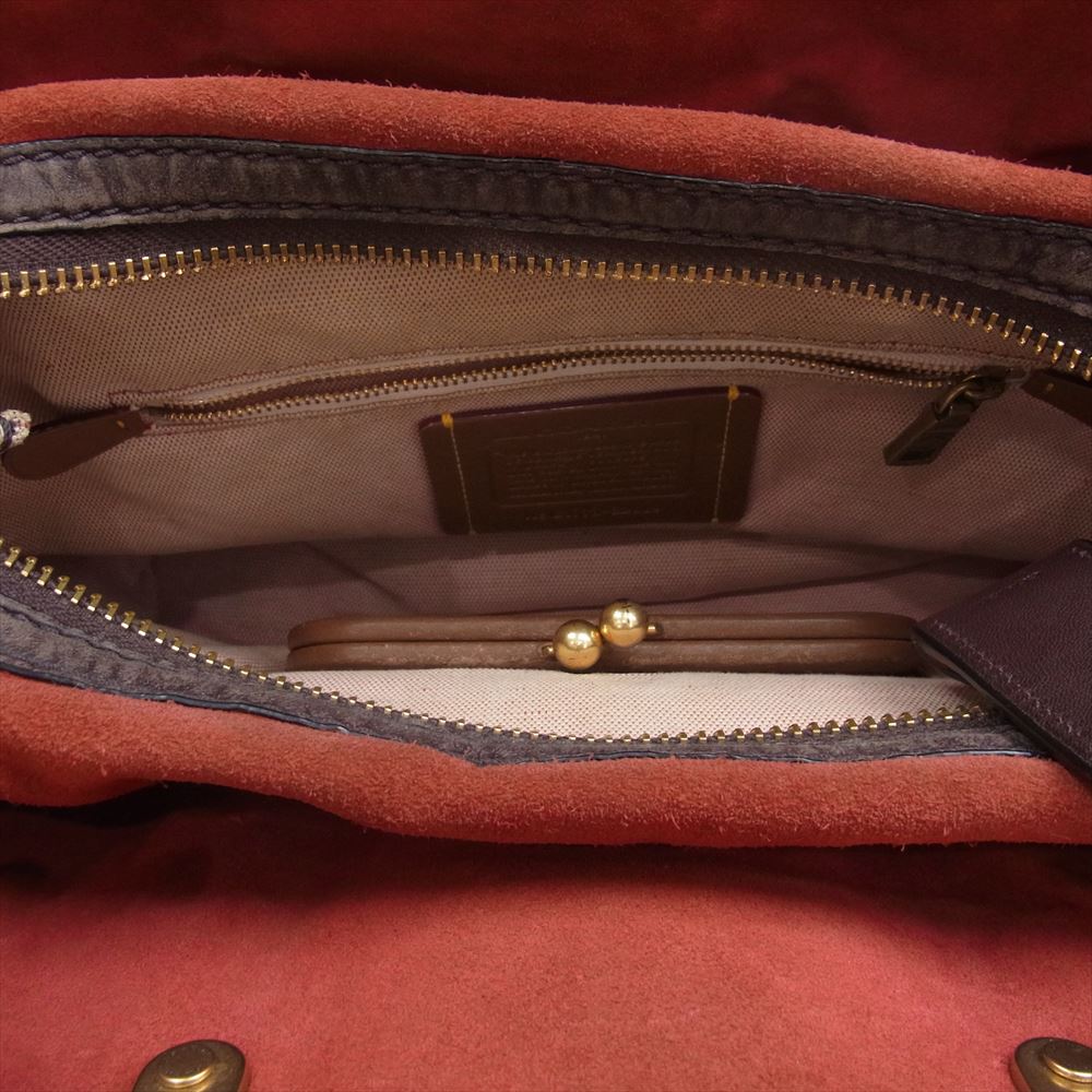 COACH コーチ 22809 ローグ ウィズ キルティング アンド リベット トートバッグ ブラウン系【中古】