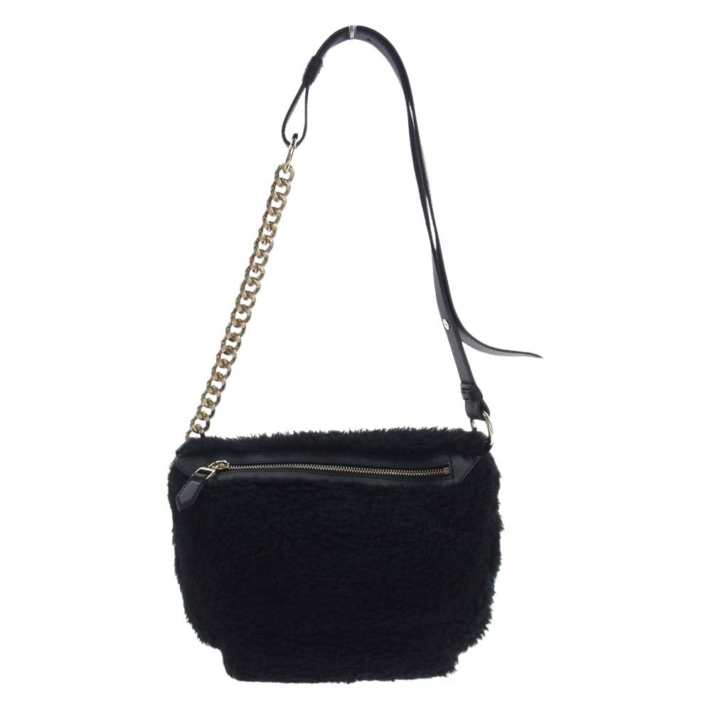 MAX MARA マックスマーラ K8063P テディベア チェーンベルト ボア ショルダー バッグ ブラック系【中古】