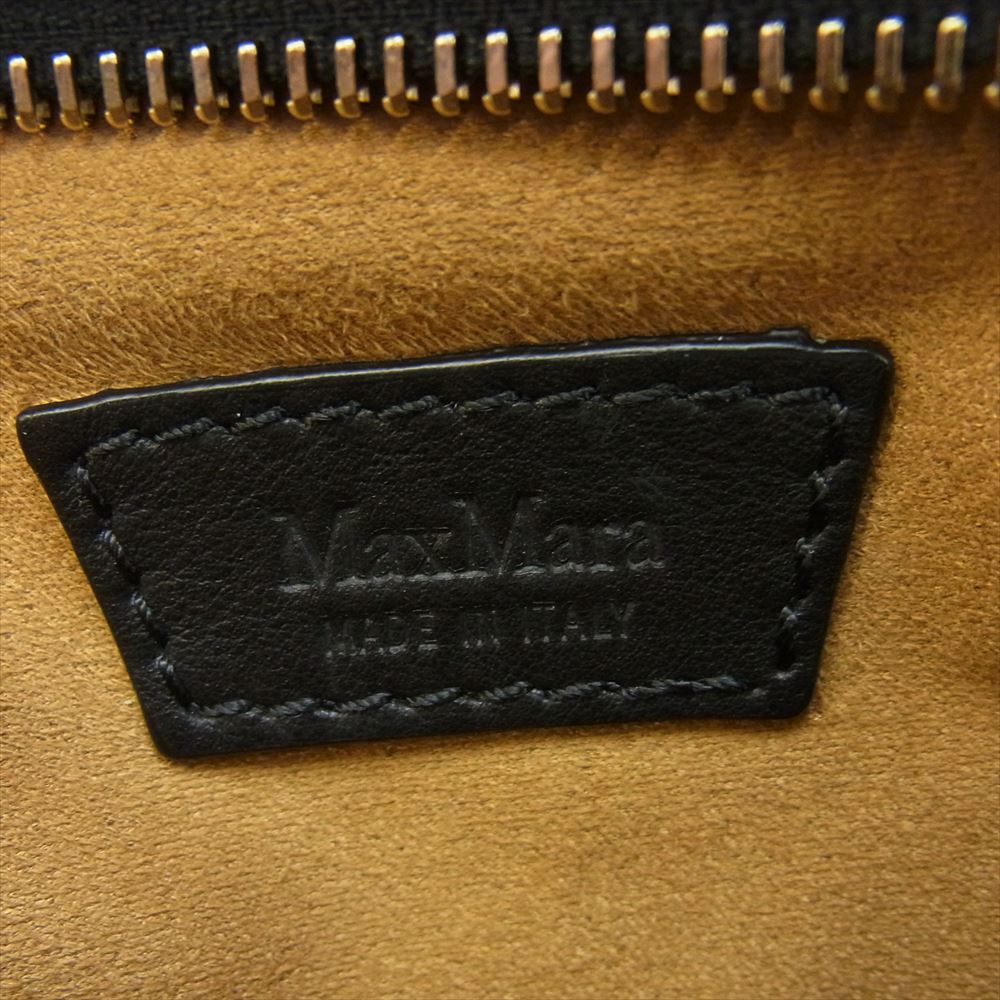 MAX MARA マックスマーラ K8063P テディベア チェーンベルト ボア ショルダー バッグ ブラック系【中古】