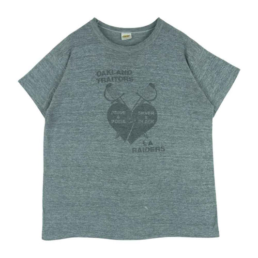 ラッセルアスレチック 70s~80s OAKLAND TRAITORS LA RAIDERS 霜降り 半袖 Tシャツ グレー系 M【中古】