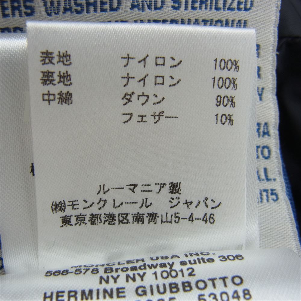 MONCLER モンクレール 国内正規品 320934933905 HERMINE GIUBBOTTO エルミンヌ ロゴワッペン ダウンコート ジャケット ブラック系  00 【中古】