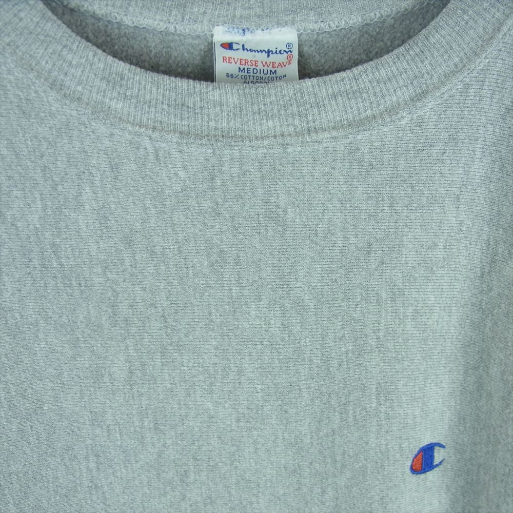 Champion チャンピオン ヴィンテージ 90s 刺繍タグ メキシコ製 REVERSE WEAVE ワンポイントロゴ リバースウィーブ クルーネック スウェット トレーナー グレー系 M【中古】