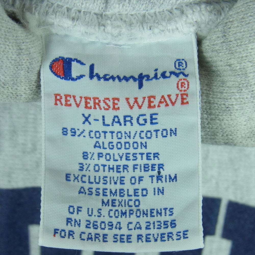 Champion チャンピオン ヴィンテージ 90s 刺繍タグ メキシコ製 REVERSE WEAVE LUTHER COLLEGE リバースウィーブ カレッジ ロゴ プルオーバー パーカー グレー系 XL【中古】