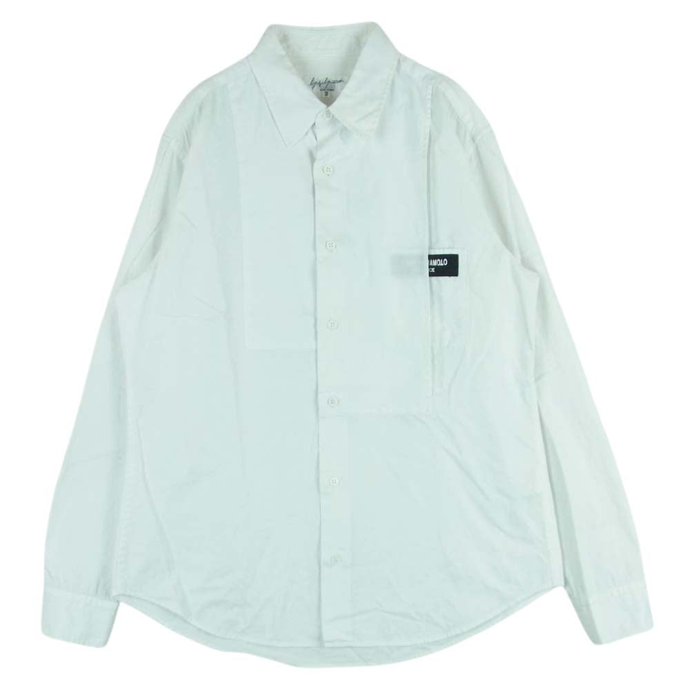 Yohji Yamamoto POUR HOMME ヨウジヤマモトプールオム HF-B02-002 PRODUCE プロデュース 被せ付き フロント二重 レイヤード 長袖 シャツ ホワイト系 2【中古】